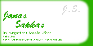 janos sapkas business card