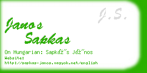 janos sapkas business card